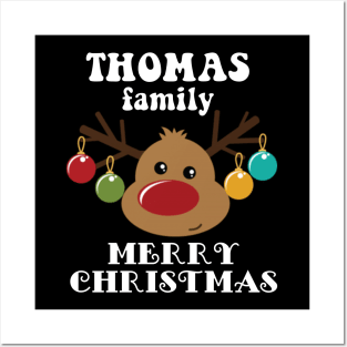 Family Christmas - Merry Christmas THOMAS family, Family Christmas Reindeer T-shirt, Pjama T-shirt Posters and Art